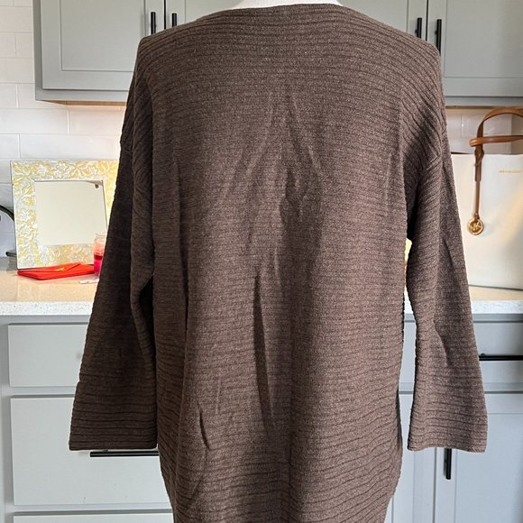 Chico's Coco Brown Large Ribbed Sweater Size Medium (Chico's 1) See Last Image - Picture 5 of 10